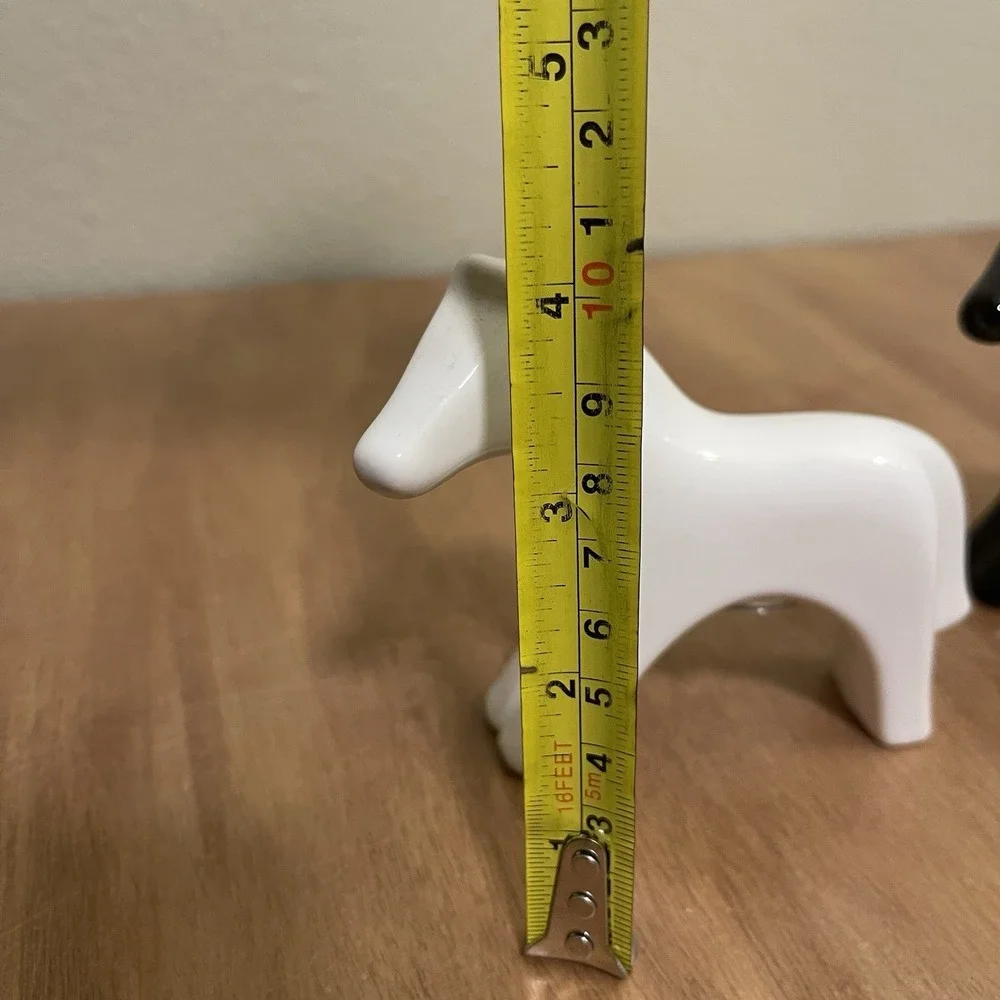 Horses Novelty Salt & Pepper Shaker Black White Hugging Art Sculpture Minimalist